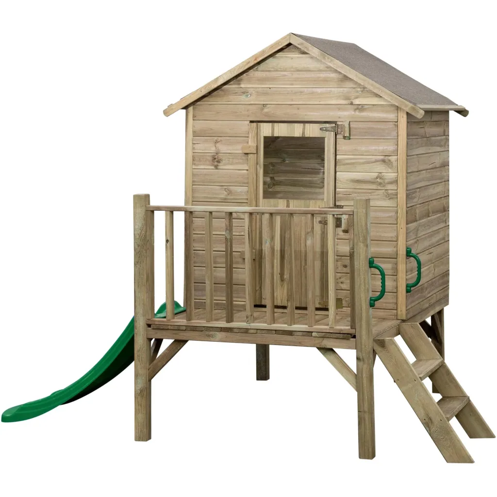 Camilla playhouse with slide green