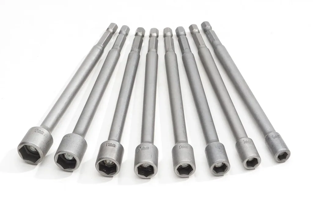 Socket wrench set 8-piece + 6-point direct mount for cordless screwdriver
