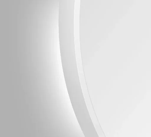 Decorative round wall mirror with indirect LED lighting in matt white Ø 80 cm
