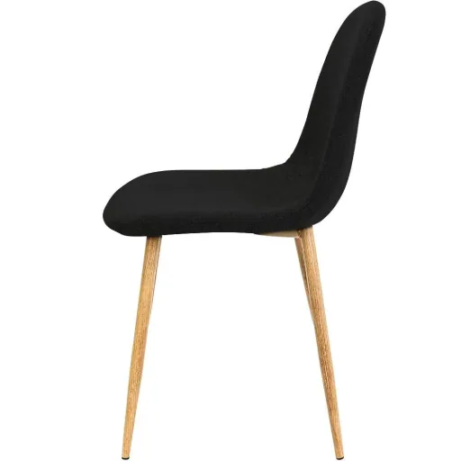 Designer chair with black fabric cover, 4 pieces