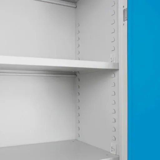 Double-door wardrobe RAL 7035/5012, 195x92x42cm