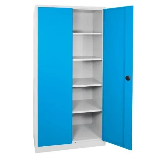 Double-door wardrobe RAL 7035/5012, 195x92x42cm