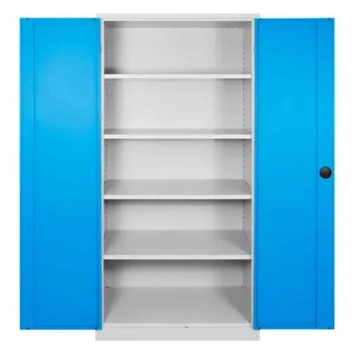 Double-door wardrobe RAL 7035/5012, 195x92x42cm