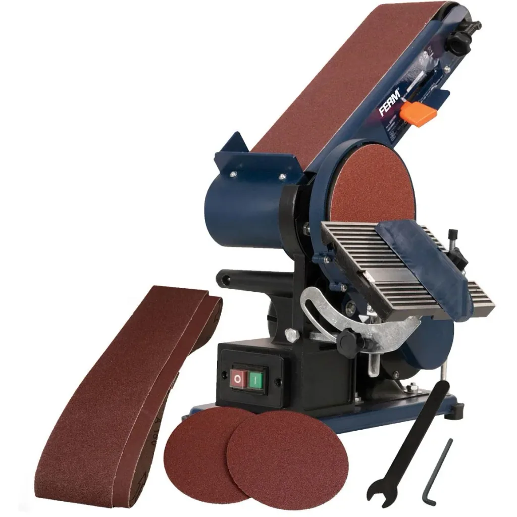 BGM1003 Belt Sander 375W - 150mm - Flexible Application - With 2 Sanding Belts and 2 Sanding Discs