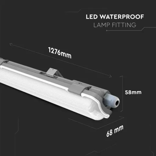 LED fluorescent lamp 60cm - 10W - 6400K - 850 lumens - IP65