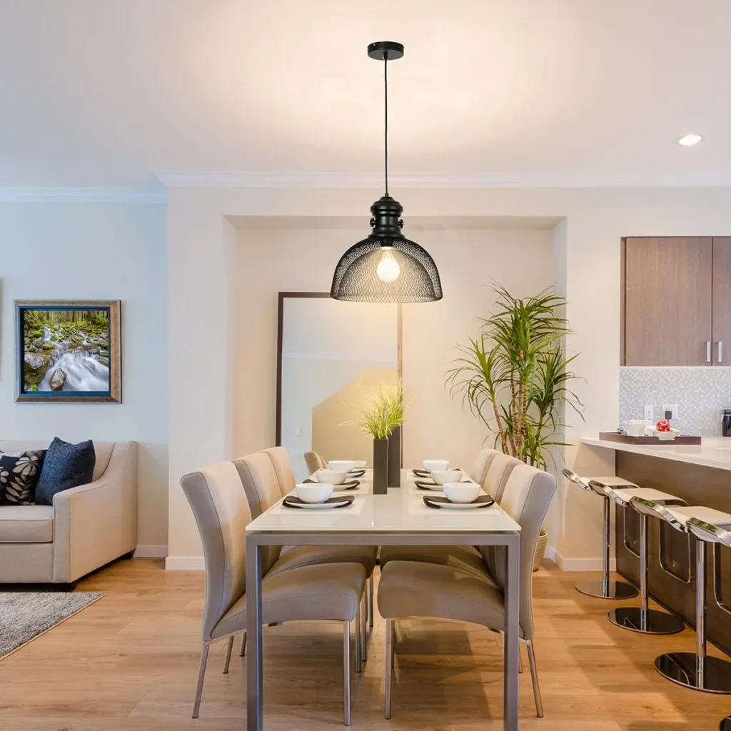 Pendant light, ceiling lamp, ceiling spotlight, modern style, E27, 40 W, kitchen, bar, living room, bedroom, steel, black