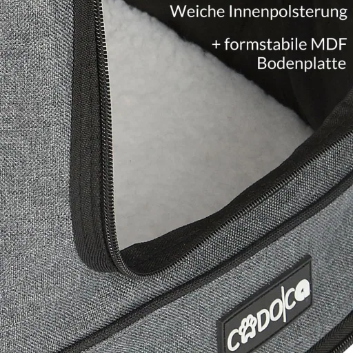 Pet backpack with flap, pockets, belt and waistband