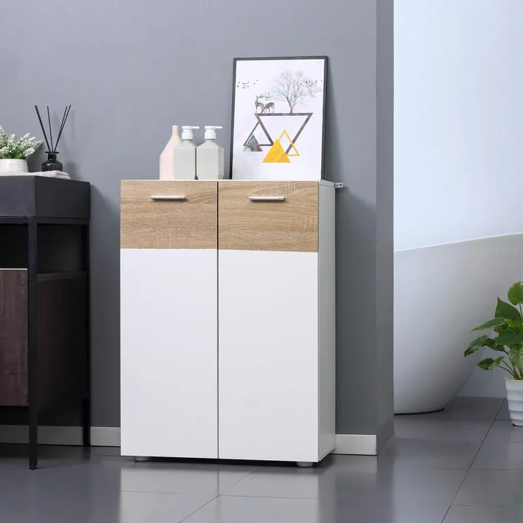 Bathroom cabinet mirror cabinet makeup mirror waterproof white lacquer MDF board wood simple design
