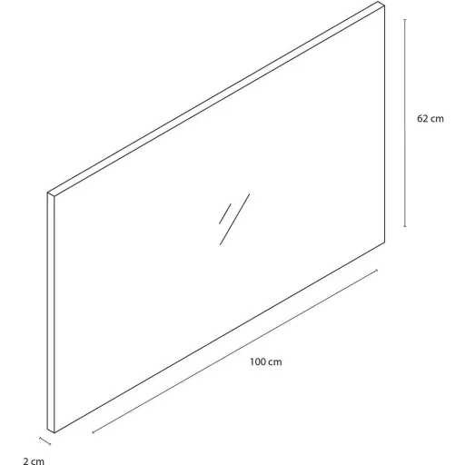Concept mirror 62x100cm black fsc
