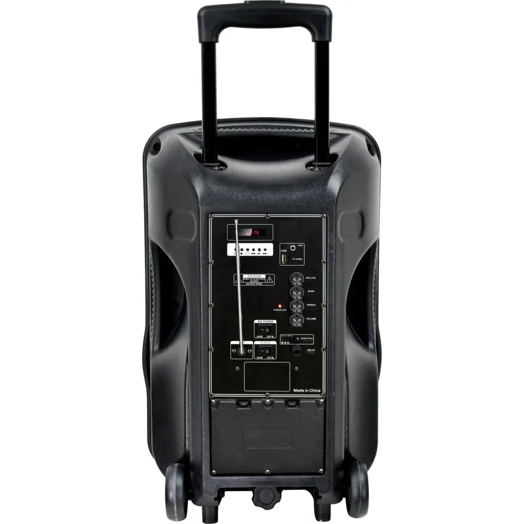 VT-6312 Portable, battery-powered speaker with Bluetooth, wired microphone and LED light effect - RGB - 35