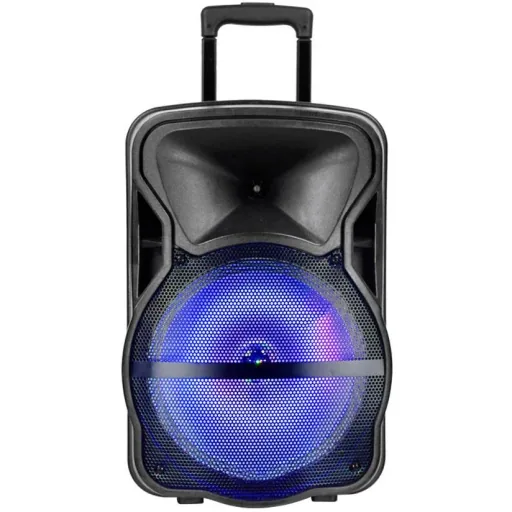 VT-6312 Portable, battery-powered speaker with Bluetooth, wired microphone and LED light effect - RGB - 35