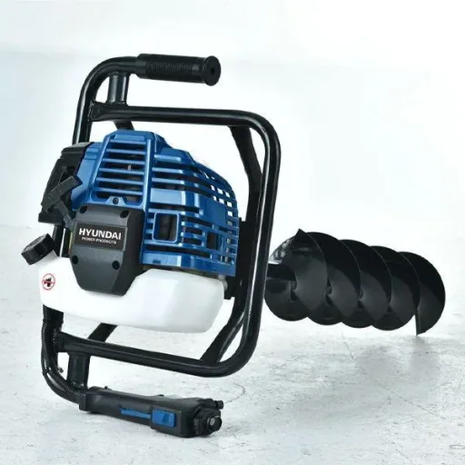 Professional drill 52cc - petrol engine - including 3 drill bits - 100/150/200mm.