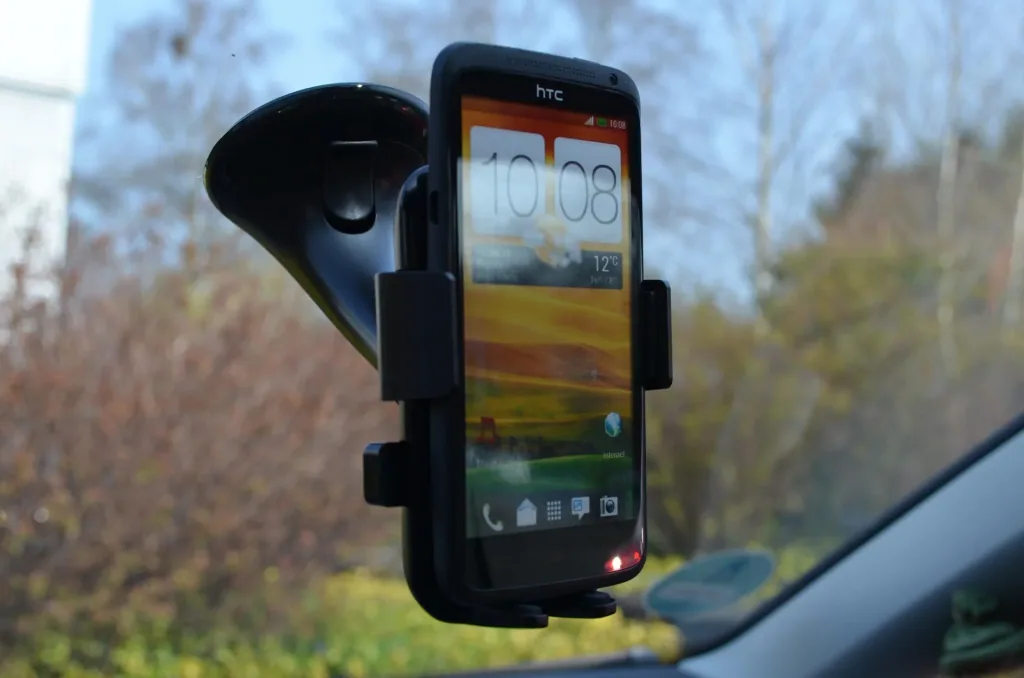 Smartphone and mobile phone holder with suction cup