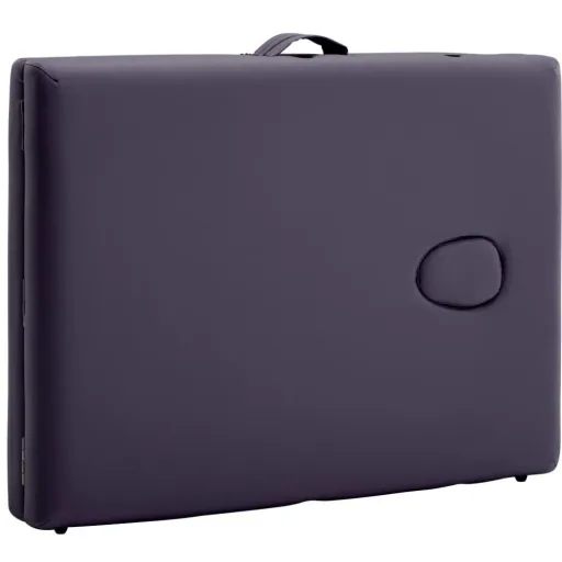 Folding massage table 2 zones aluminum wine purple