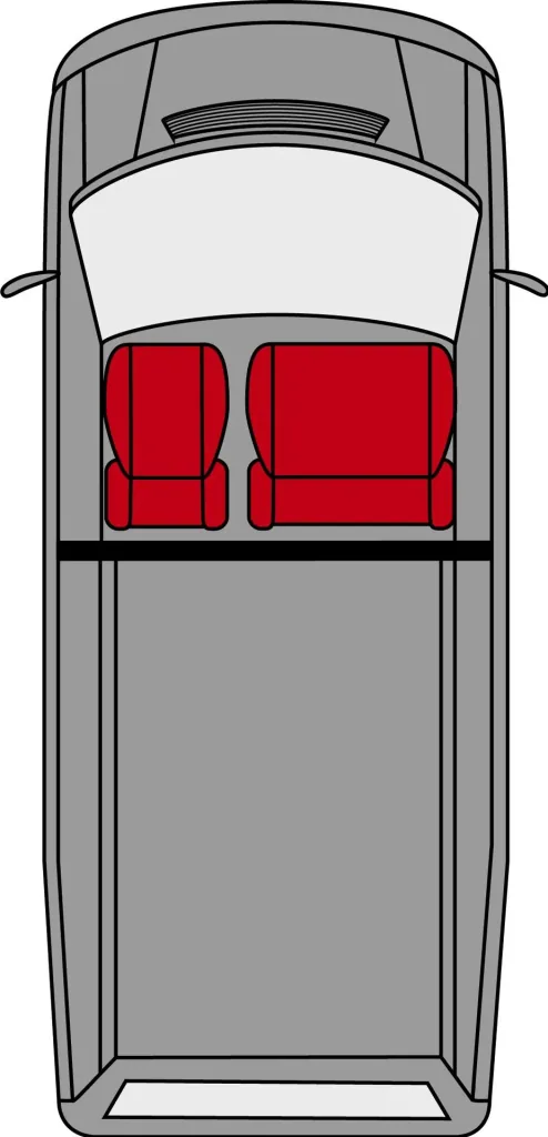 Fitted seat covers Ford Transit for single seat and double bench in front made of fabric from model year 08/2000 to 04/2014