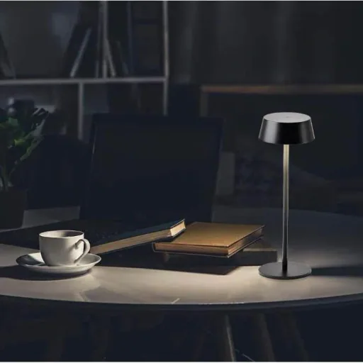 VT-7562 Table Lamp - 3000K - Dimmable via Touch - Rechargeable - Black