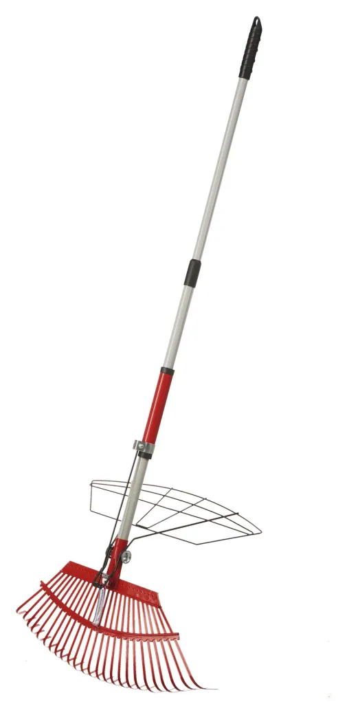 Lawn rake with leaf grabber - telescopic - with 25 tines including 140 L garden bag