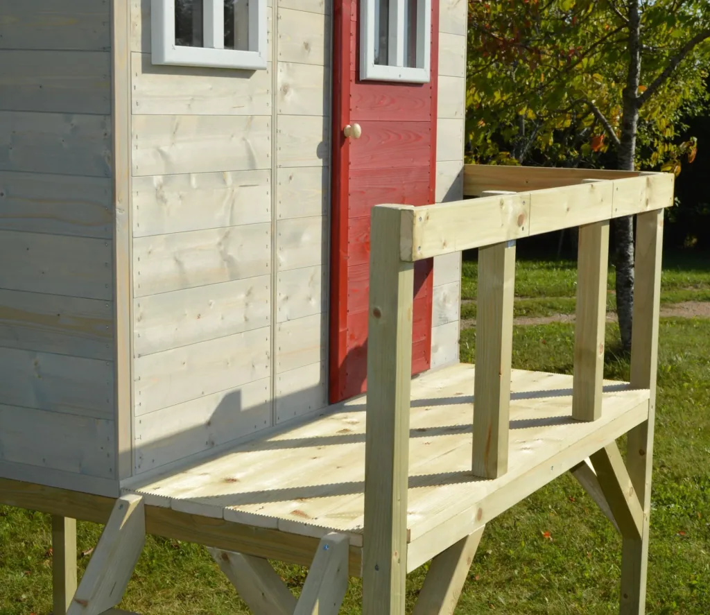 Wendi Toys Tuinspeelhuisje „Storch“, hout, rood/naturel, 160 x 190 x 242 cm