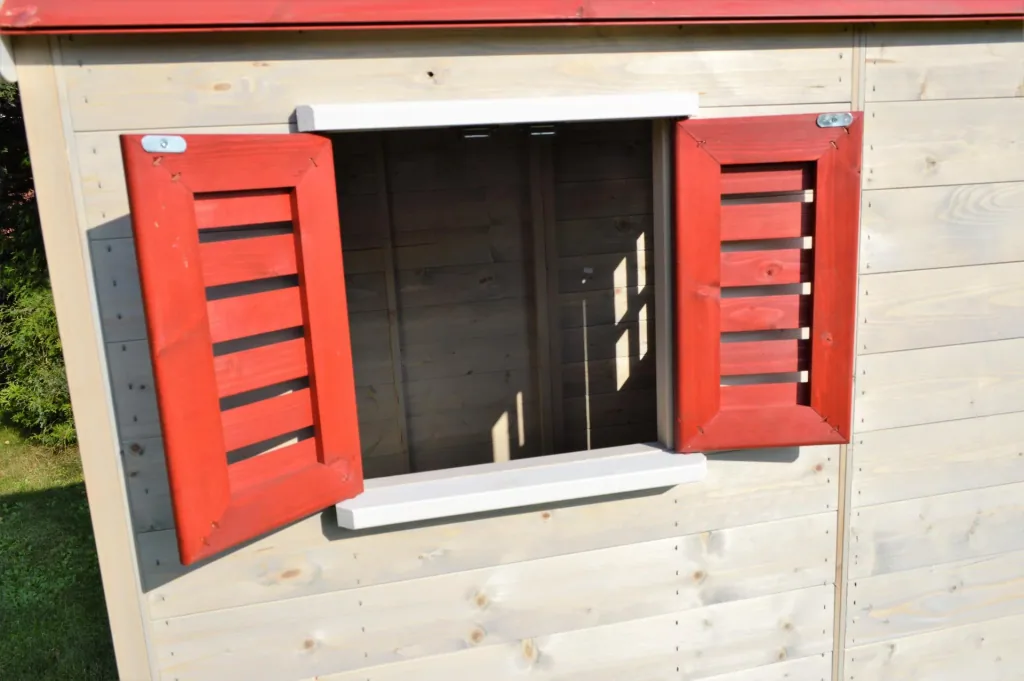Wendi Toys Tuinspeelhuisje „Storch“, hout, rood/naturel, 160 x 190 x 242 cm