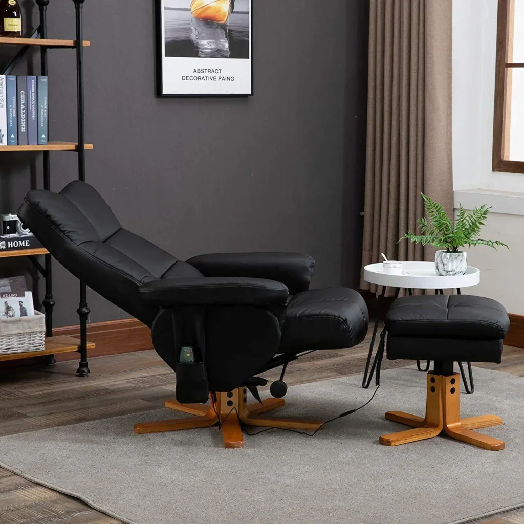 Massage chair with footstool