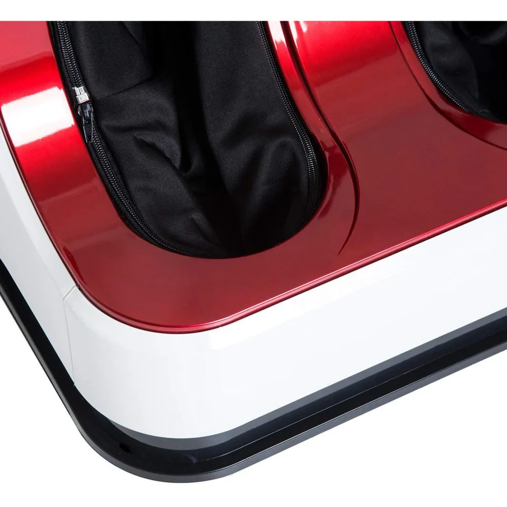 Foot massager foot reflexology massager with heat function and 3 different massage programs red