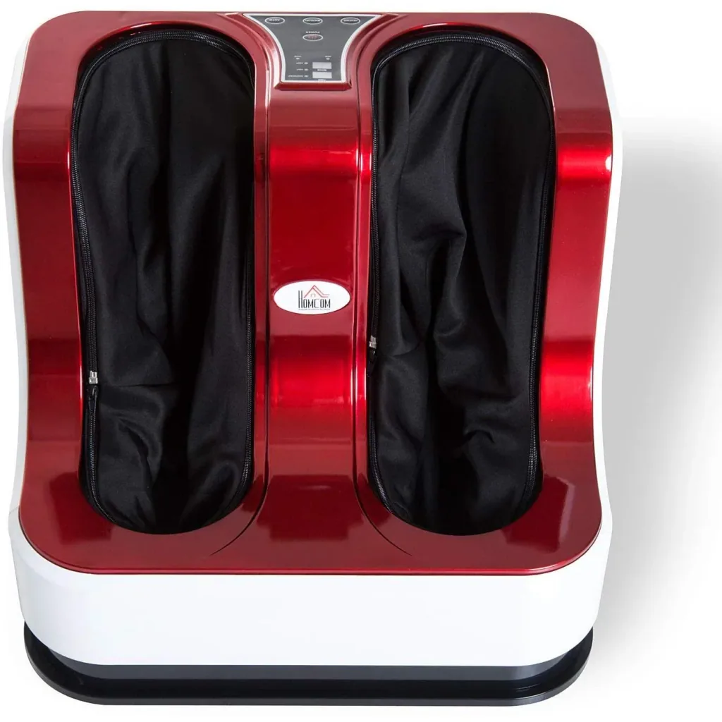 Foot massager foot reflexology massager with heat function and 3 different massage programs red
