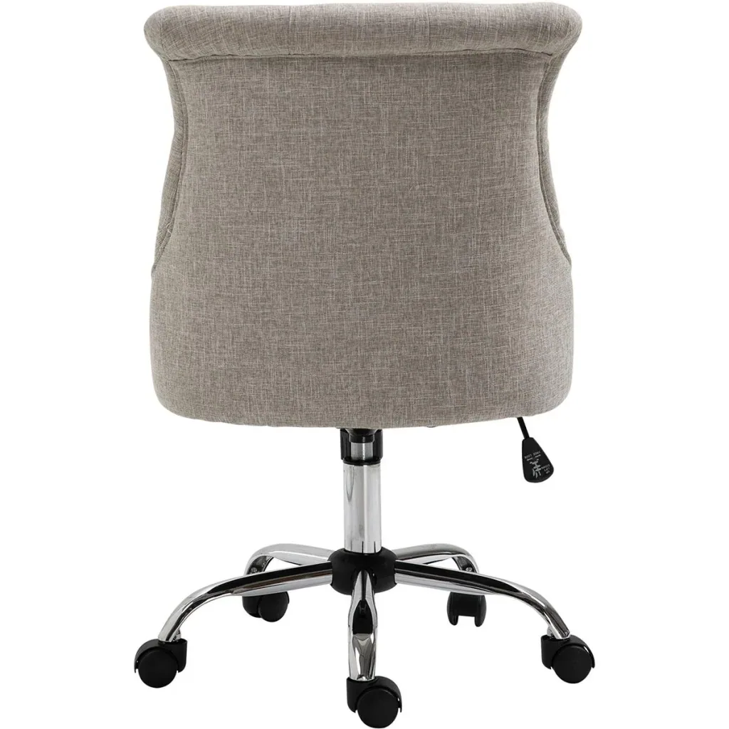 Upholstered chair with Chesterfield backrest, light grey