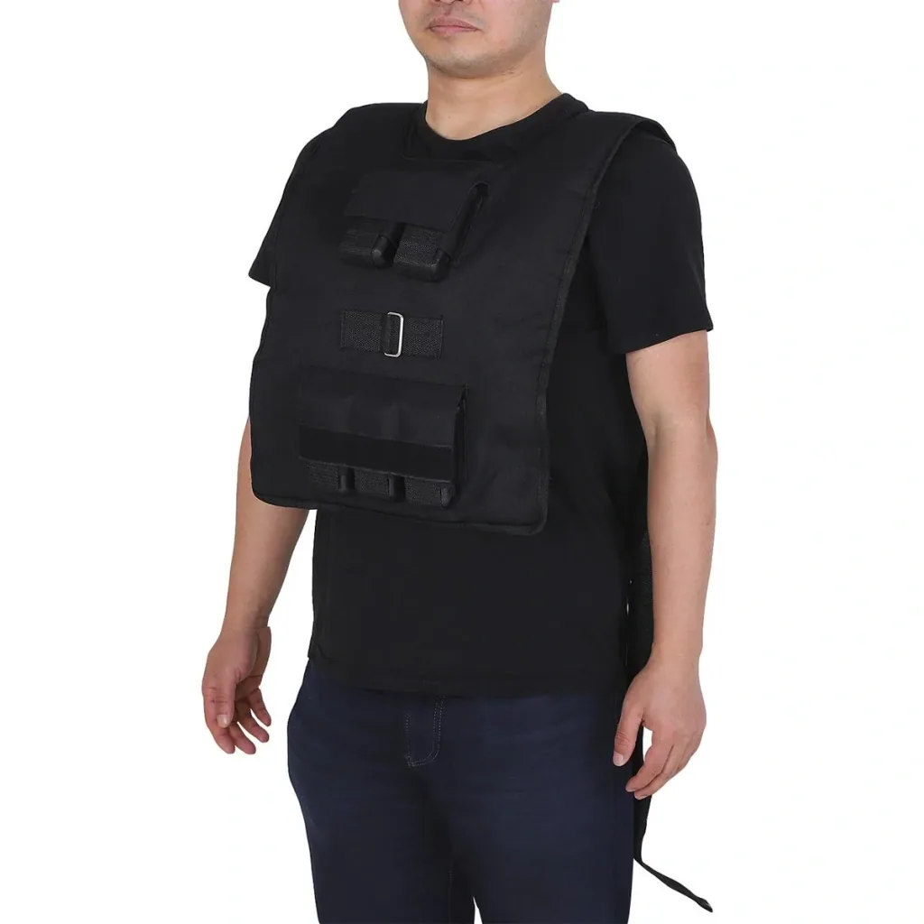Training vest with 20 iron weights black