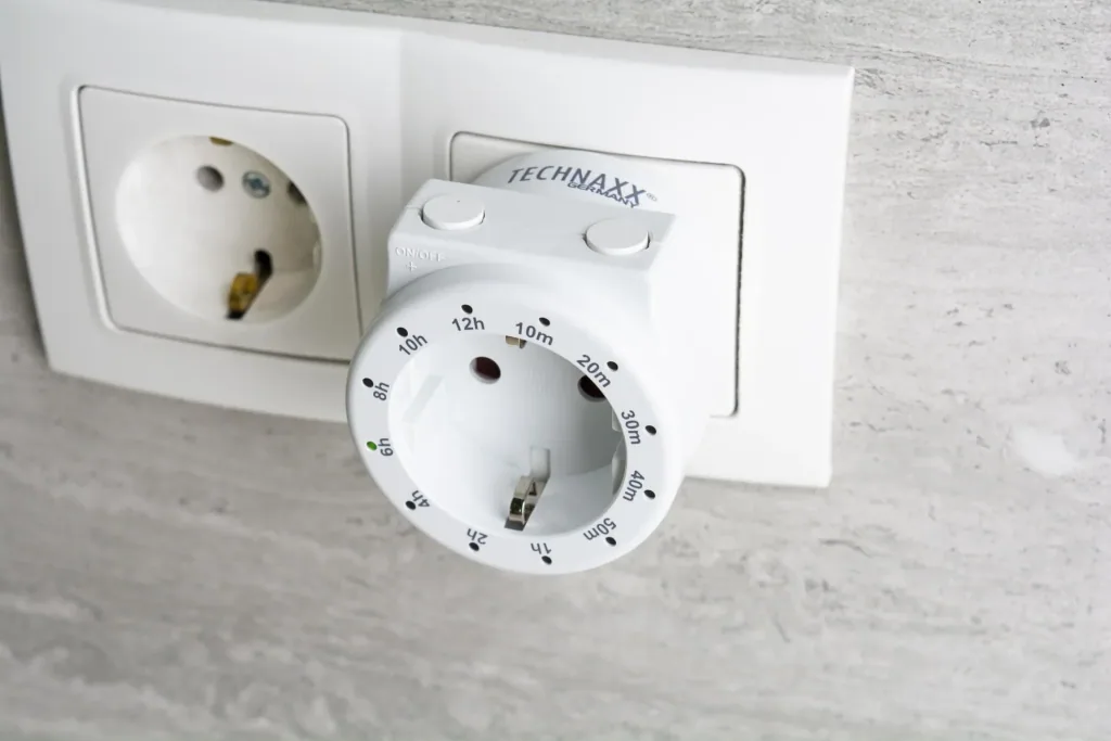 Socket with countdown timer, child safety lock