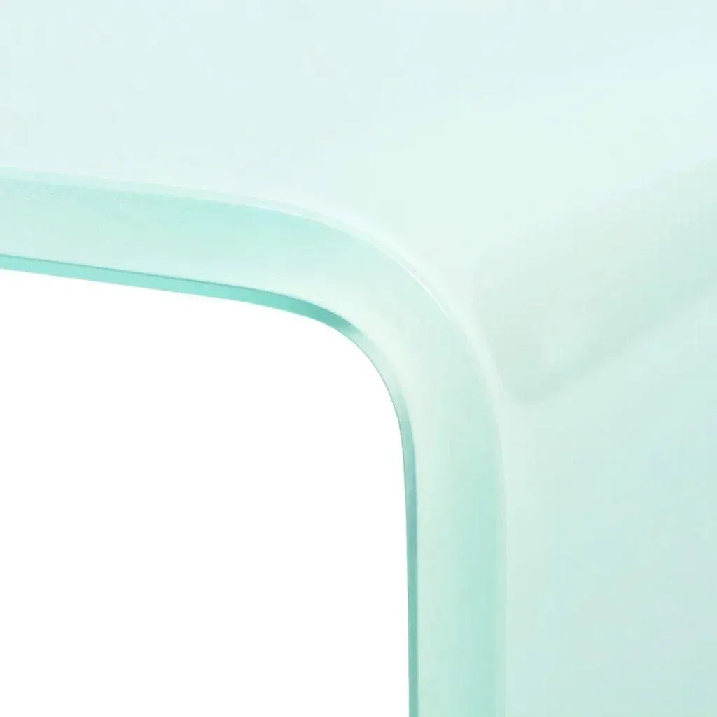 TV cabinet/monitor riser white 100x30x13 cm glass