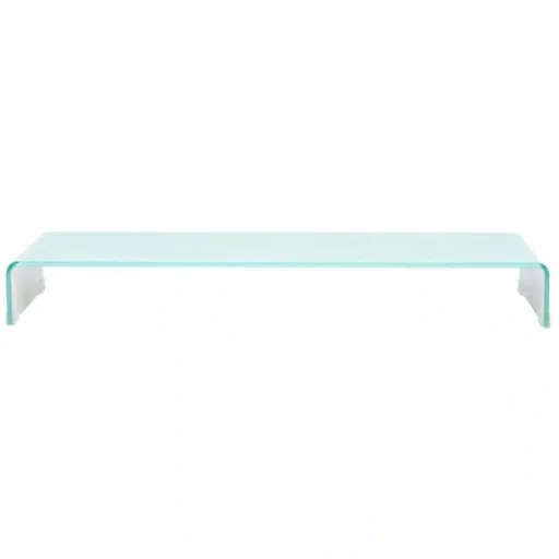 TV cabinet/monitor riser white 100x30x13 cm glass