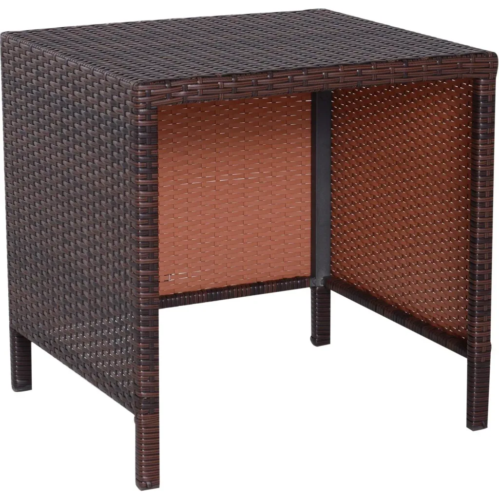 Side table set of 3 coffee tables garden tables set of tables balcony tables polyrattan brown