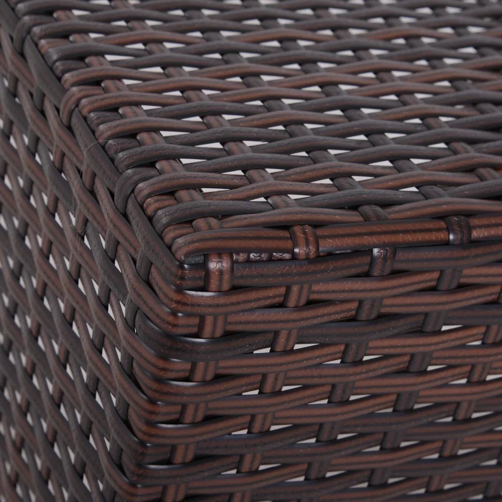 Side table set of 3 coffee tables garden tables set of tables balcony tables polyrattan brown