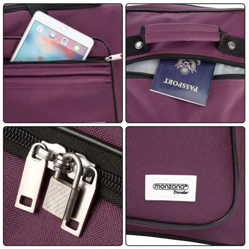 Travel bag with trolley function - 85L - Purple - Trolley bag