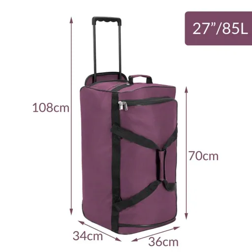 Travel bag with trolley function - 85L - Purple - Trolley bag
