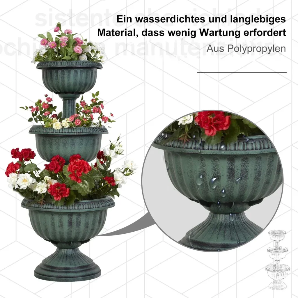 Flower stand 3-piece, green