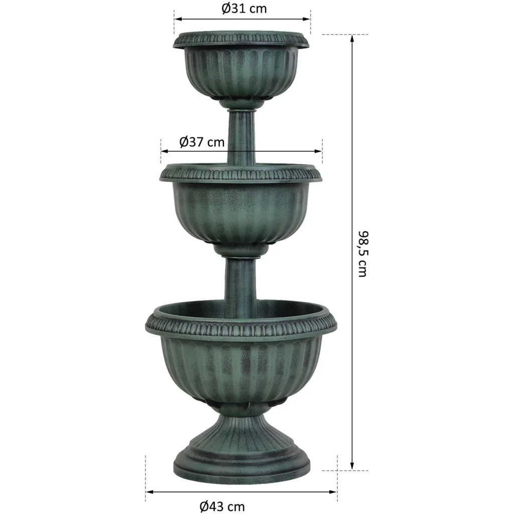 Flower stand 3-piece, green