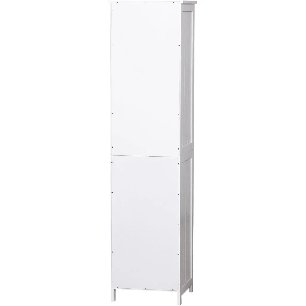 Chest of drawers bathroom cabinet bathroom cabinet bathroom shelf standing cabinet adjustable shelves wood white 40 x 38 x 160 cm