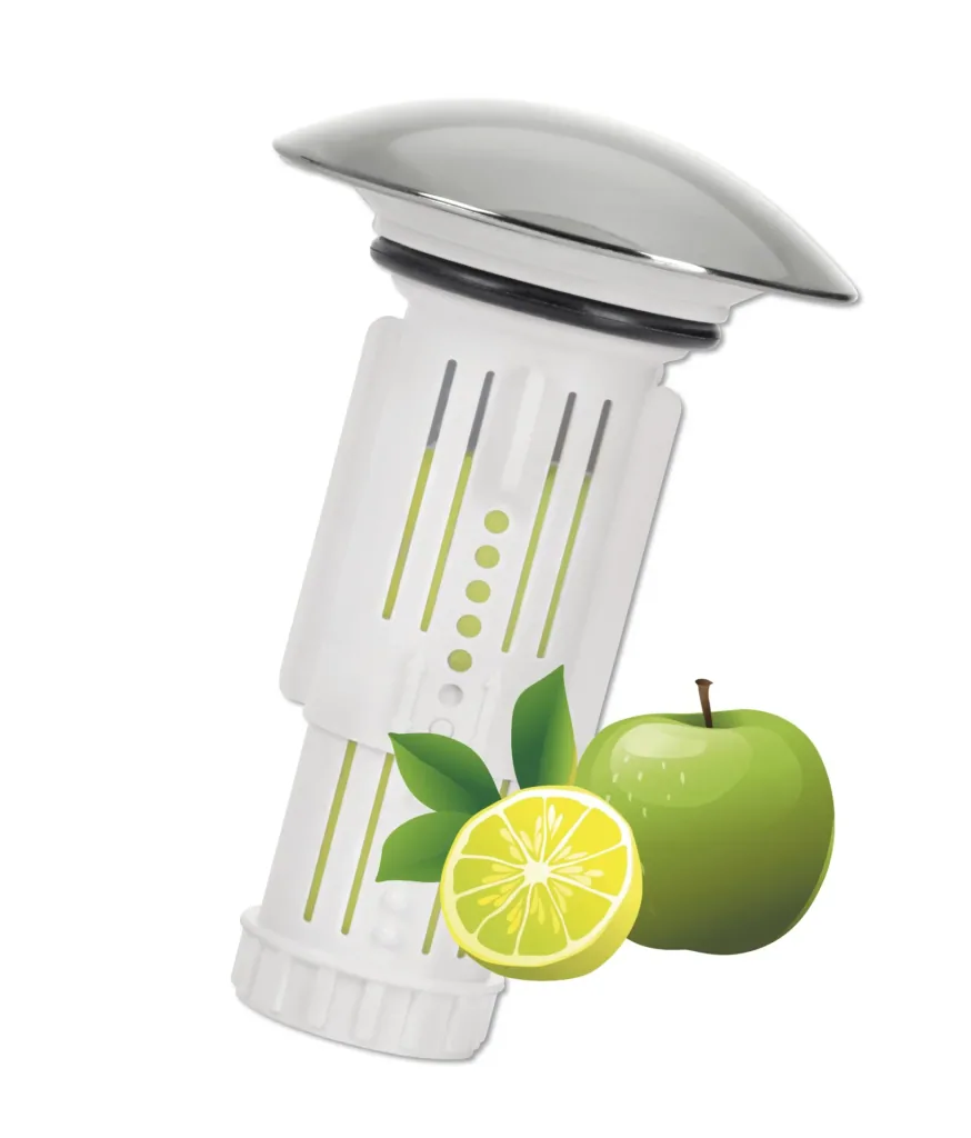Drain Fairy with scented stone for sinks, apple-lemon