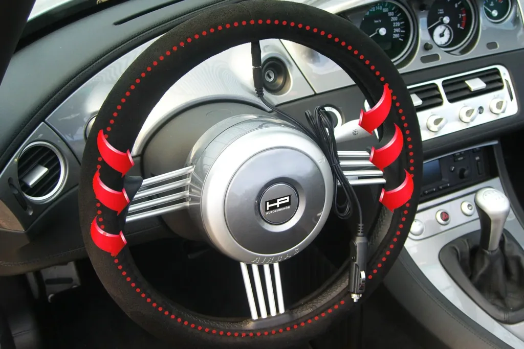 Heated steering wheel cover