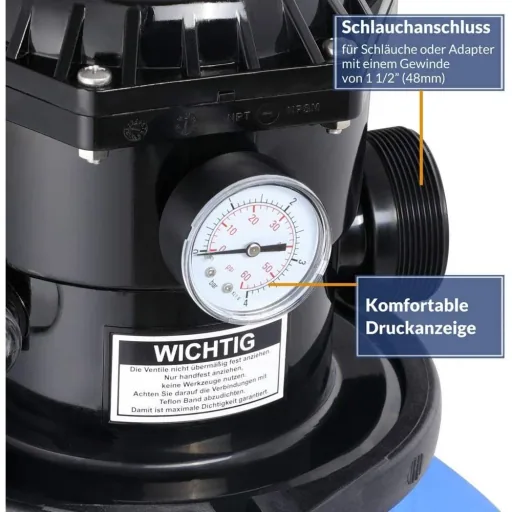 Sand filter pump for swimming pool - 600W - 15,900 L/h - 60L tank