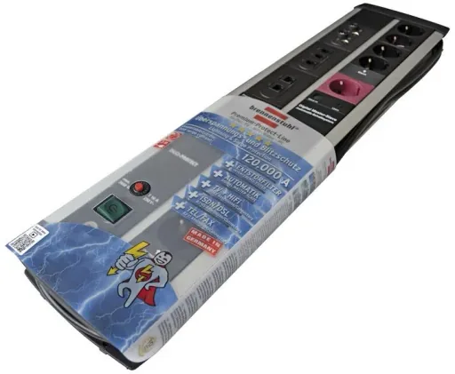 Premium-Protect-Line Duo 11-way power strip, 120,000A surge protection, USB 3.1A, 3m cable