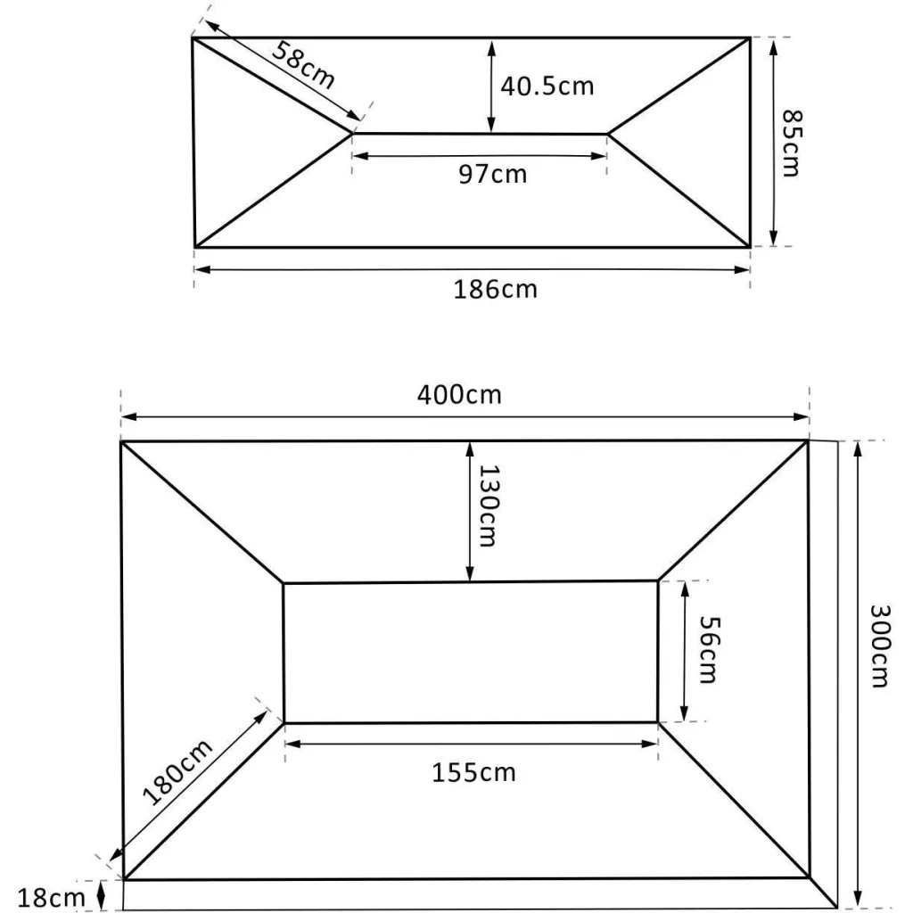Replacement roof for metal garden gazebo 3x4m terra