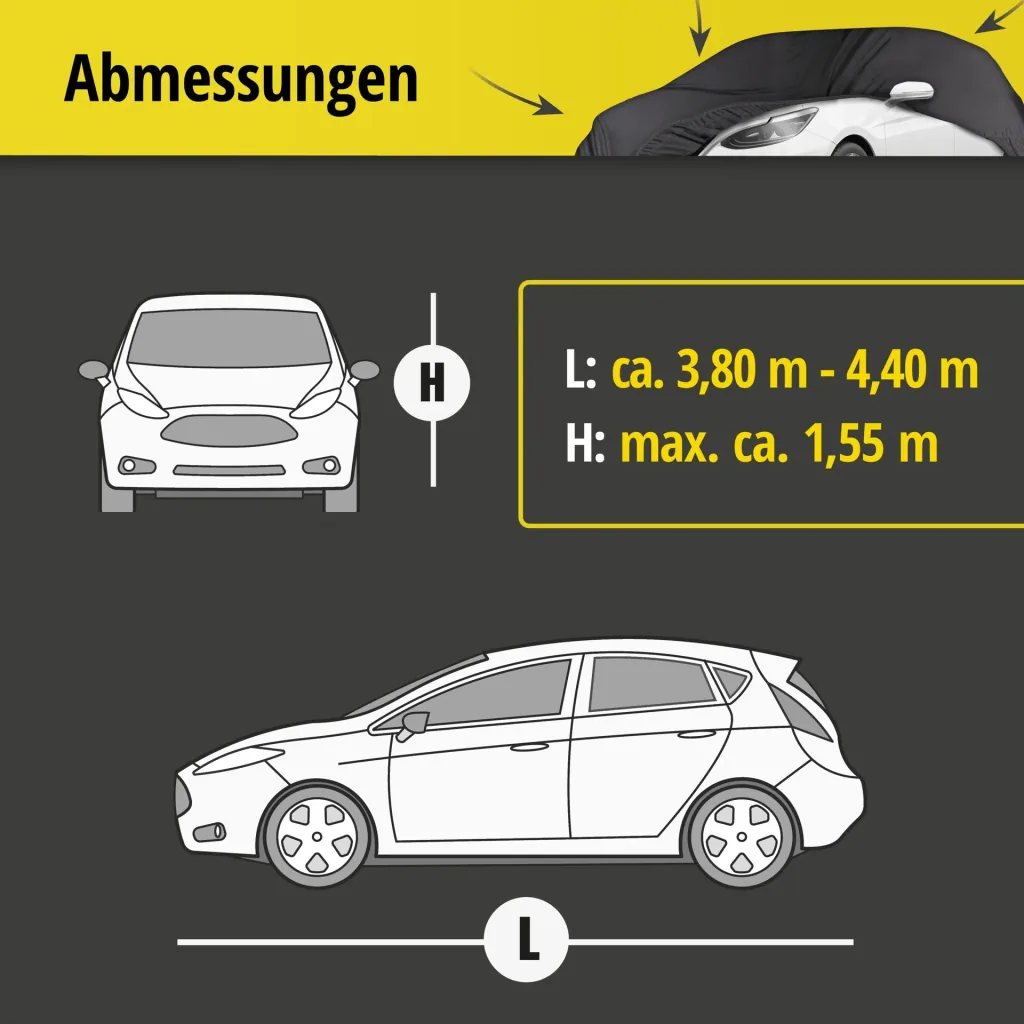 Car cover indoor soft - size 4 - 381x440x155cm - PES - elastane
