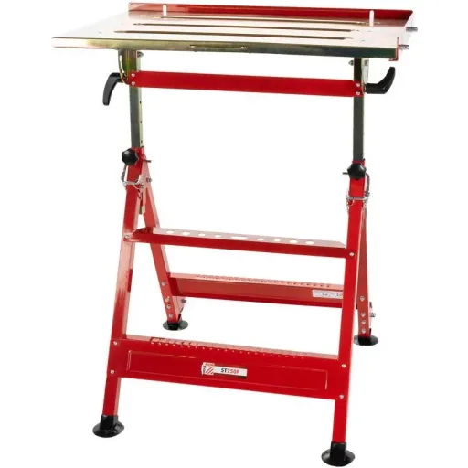 Adjustable steel workbench - max. 150 kg - easy to transport