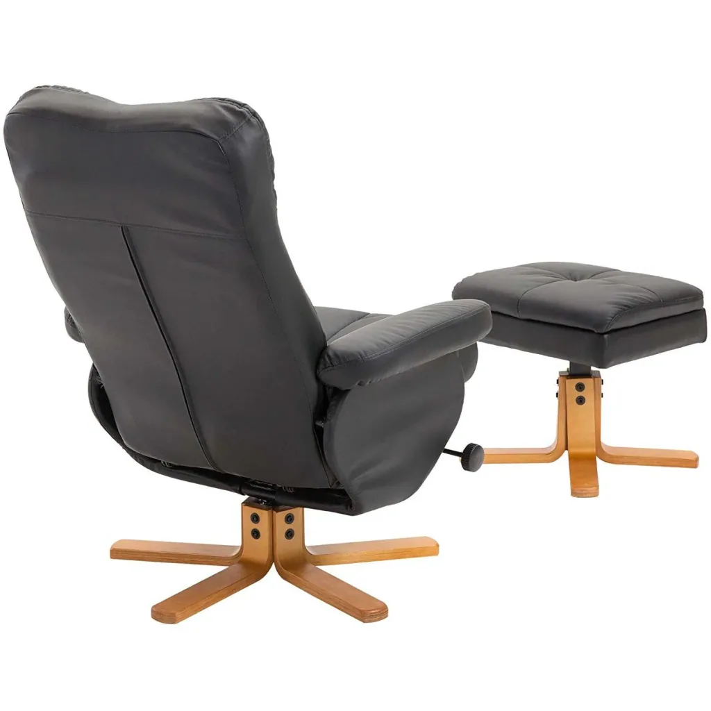 Recliner chair TV chair with stool reclining function black