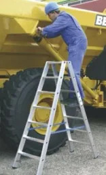 Double ladder 2x4 steps aluminum