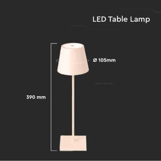 VT-7703 Table Lamp - 4000K - Dimmable by Touch - Rechargeable - Gold