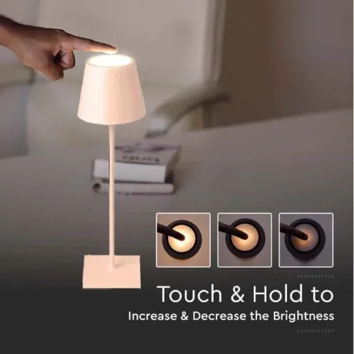 VT-7703 Table Lamp - 4000K - Dimmable by Touch - Rechargeable - Gold