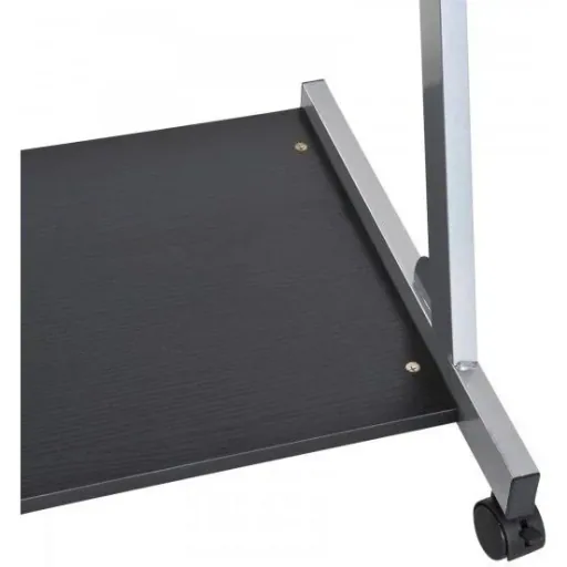 Desk computer desk office table rollable with keyboard drawer chipboard, steel black